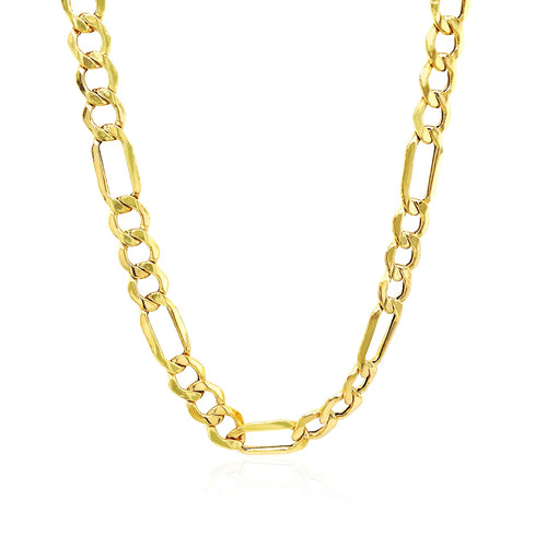 10K Yellow Gold Lite Figaro Chain – 6.60mm, Solid Gold