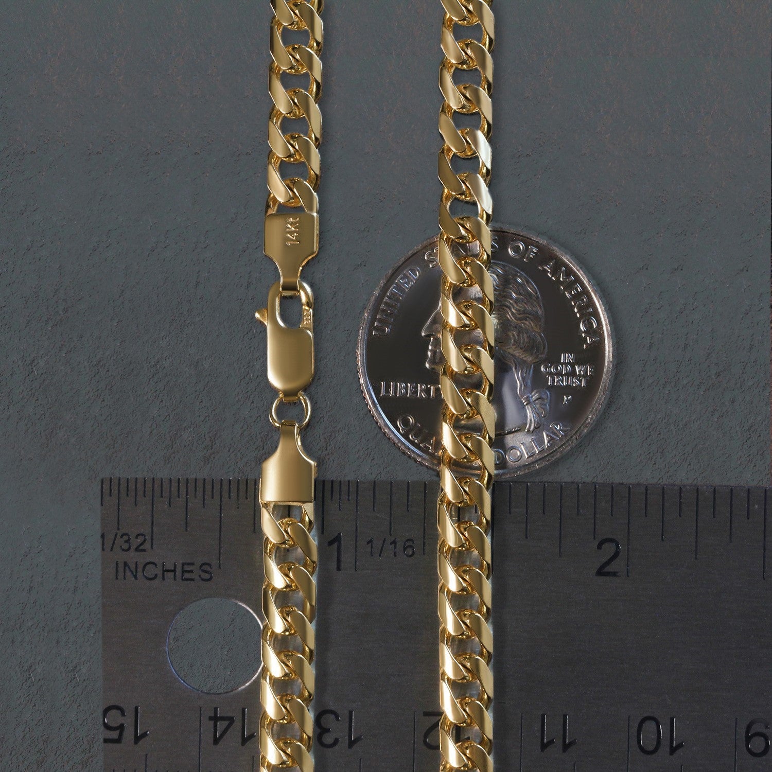 10K Yellow Gold Lite Figaro Chain – 6.60mm, Solid Gold