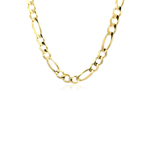 10K Yellow Gold Solid Figaro Chain – 5.30mm, Solid Gold