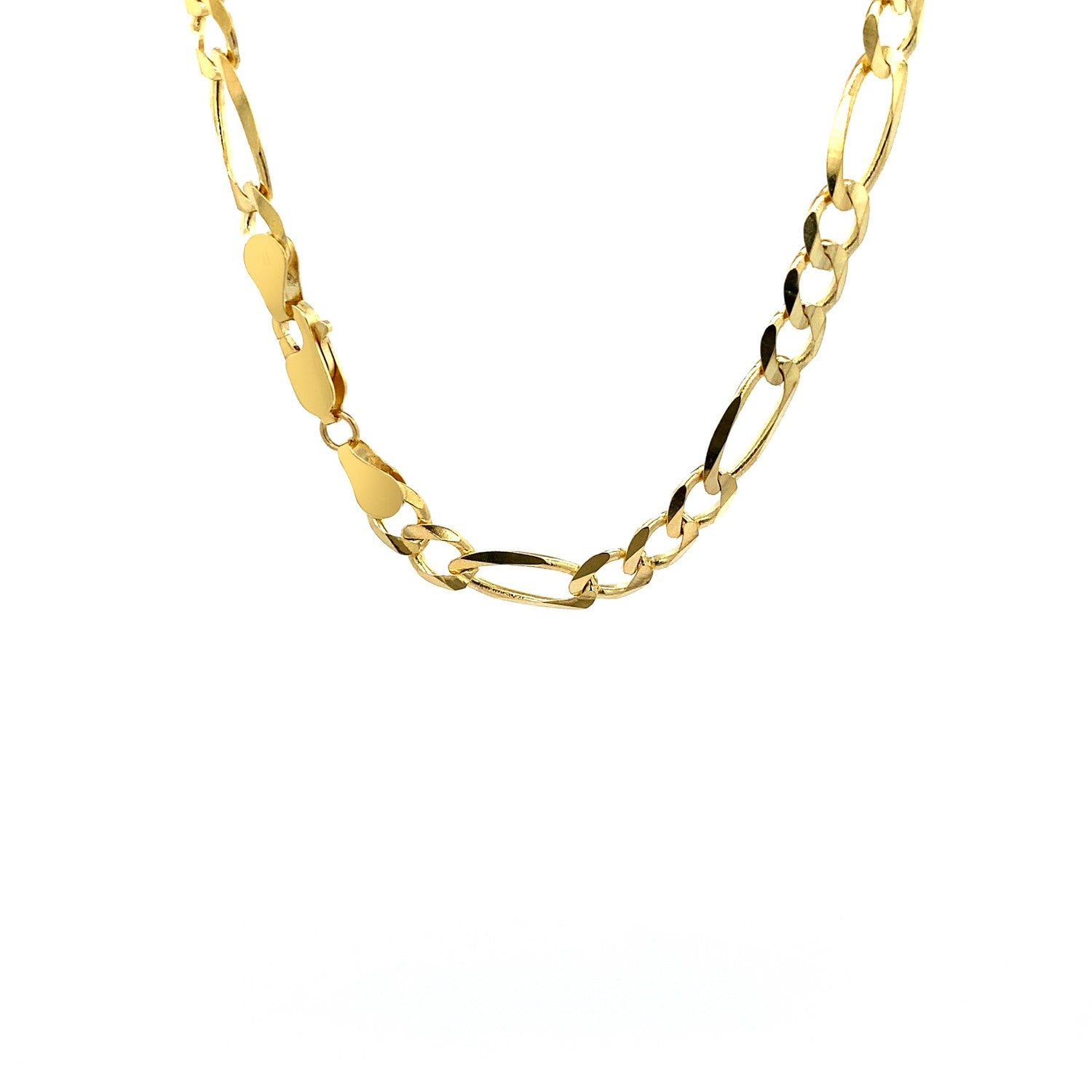10K Yellow Gold Solid Figaro Chain – 5.30mm, Solid Gold