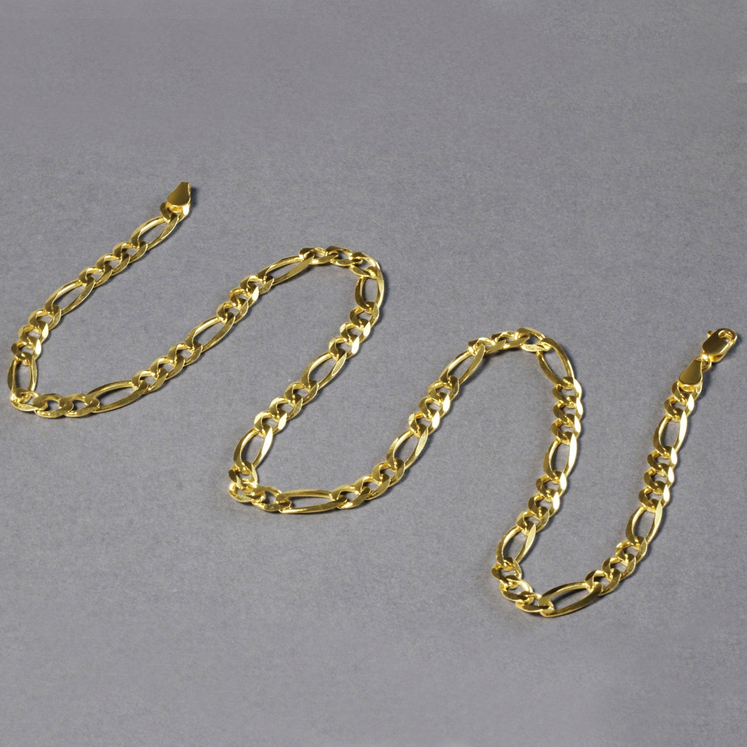 10K Yellow Gold Solid Figaro Chain – 5.30mm, Solid Gold
