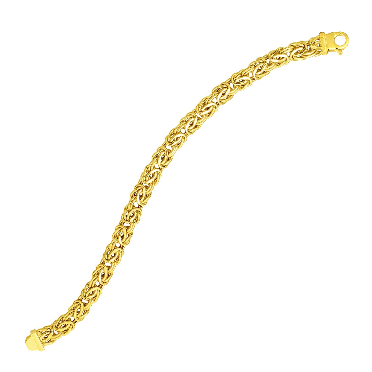 14K Yellow Gold Byzantine Link Bracelet (9.00mm)