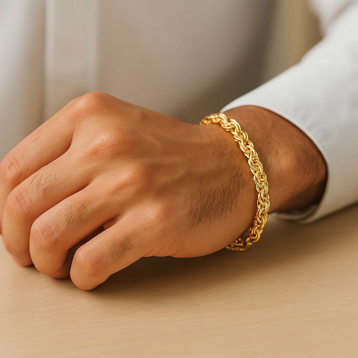 14K Yellow Gold Byzantine Link Bracelet (9.00mm)