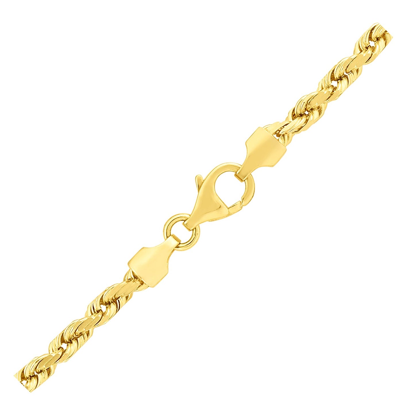 14K Yellow Gold Solid Diamond Cut Rope Chain (3.50mm)