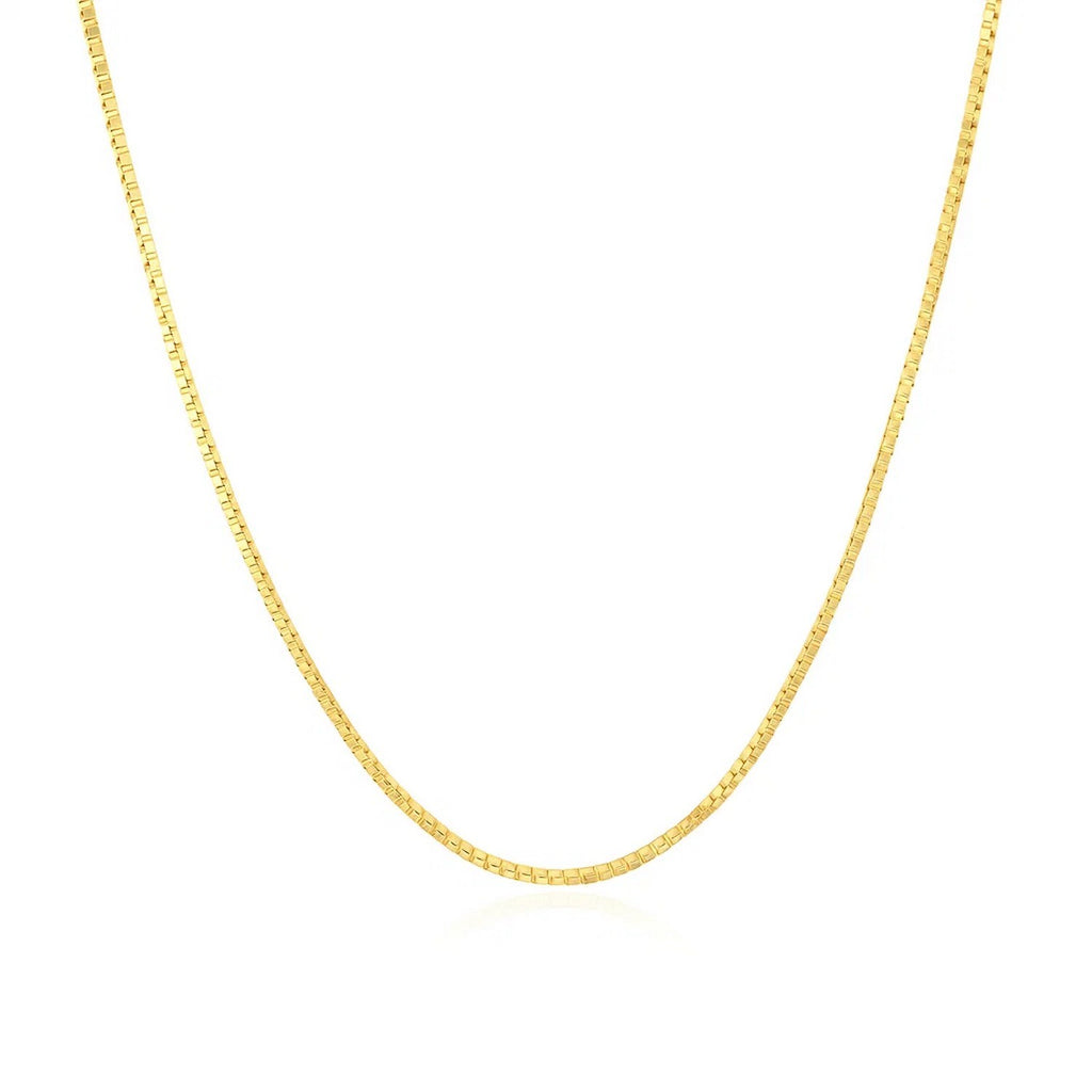 14K Yellow Gold Classic Box Chain Necklace (0.85mm) – True Pure Gold