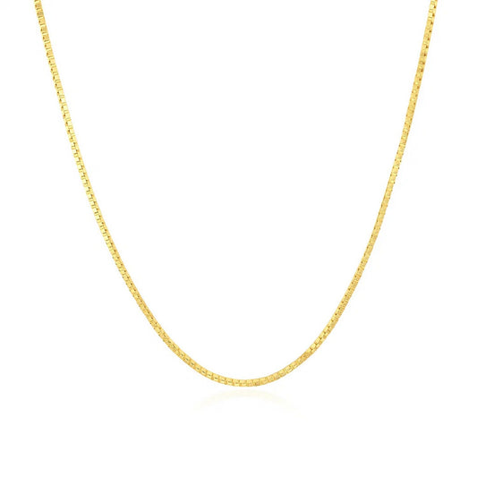 14K Yellow Gold Classic Box Chain Necklace (0.85mm) – True Pure Gold