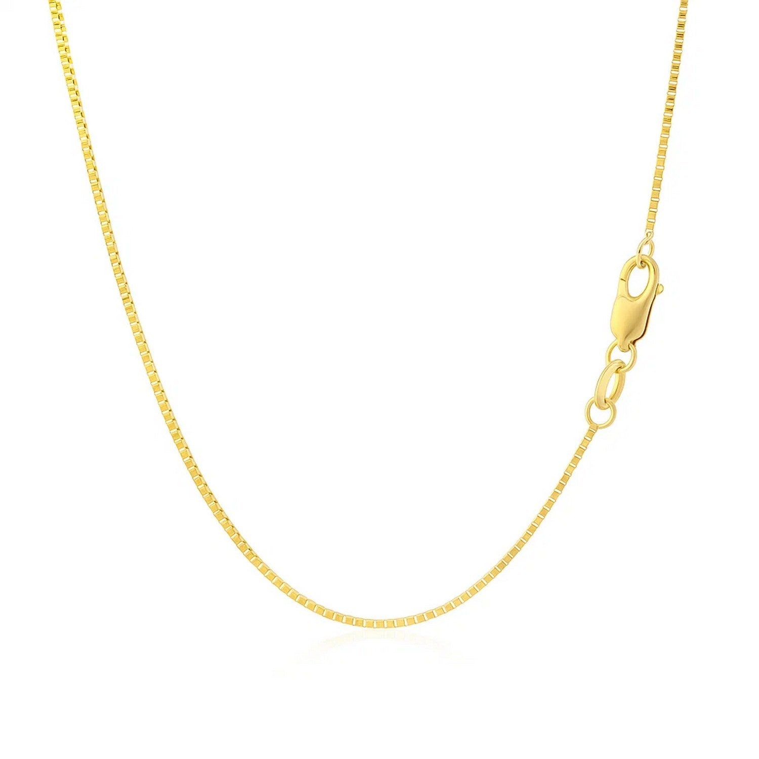 14K Yellow Gold Classic Box Chain Necklace (0.85mm) – True Pure Gold