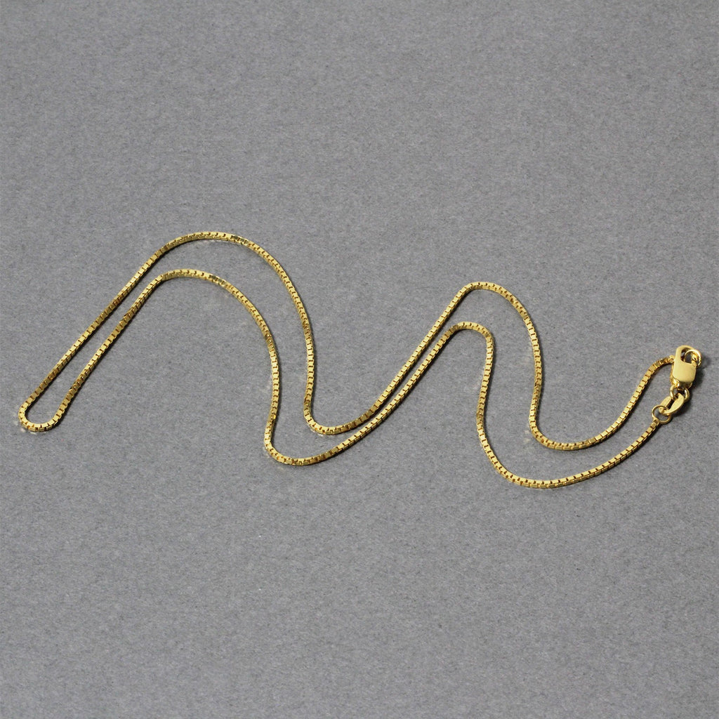 14K Yellow Gold Classic Box Chain Necklace (0.85mm) – True Pure Gold