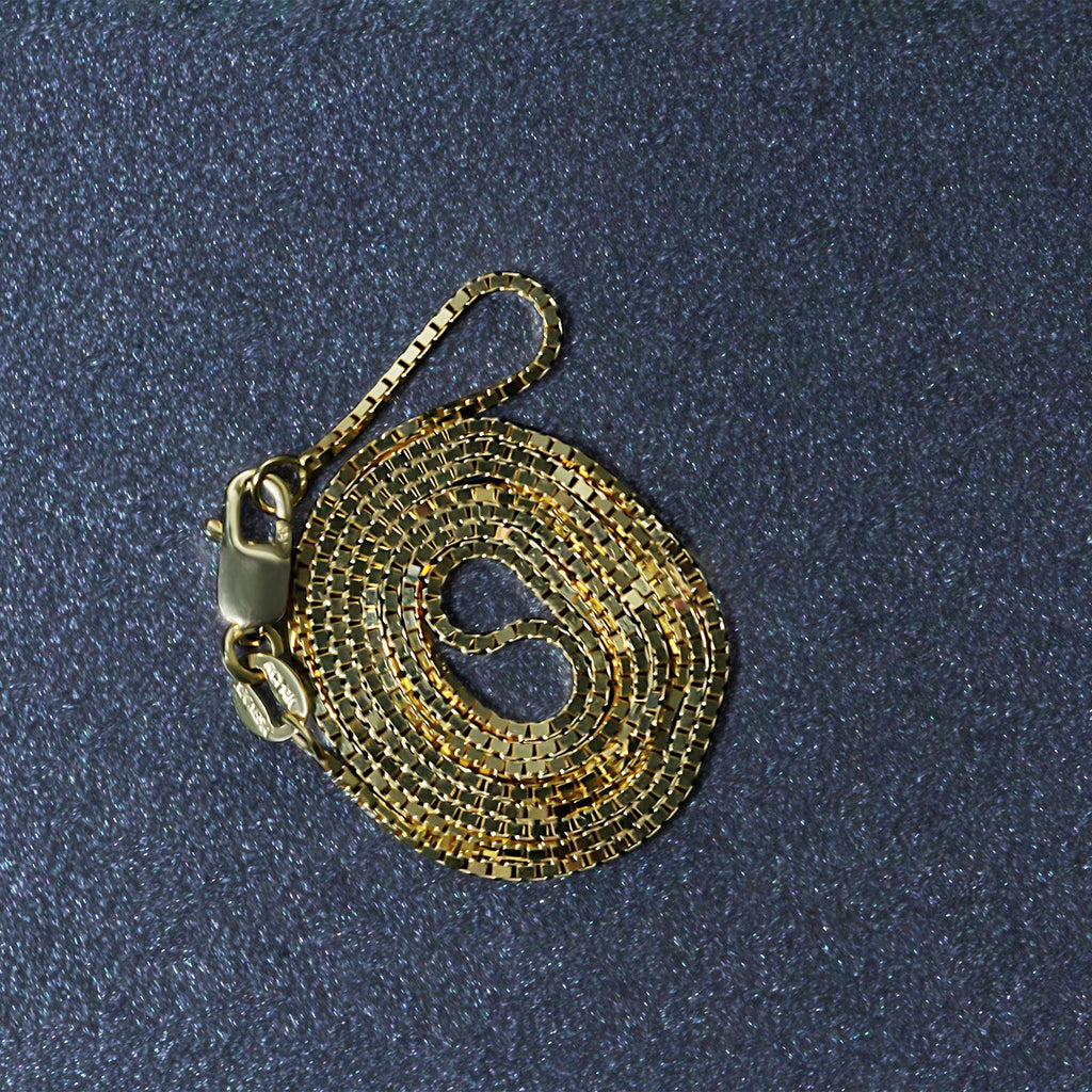 14K Yellow Gold Classic Box Chain Necklace (0.85mm) – True Pure Gold
