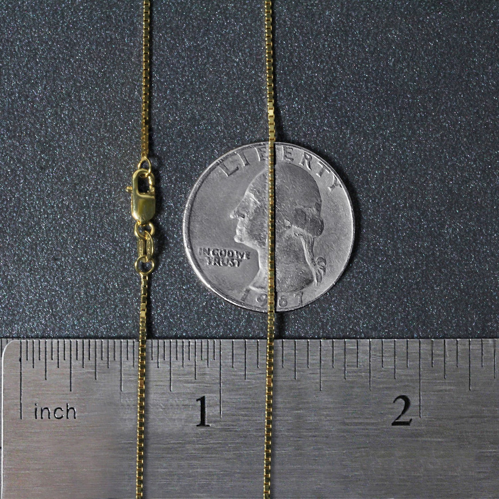 14K Yellow Gold Classic Box Chain Necklace (0.85mm) – True Pure Gold