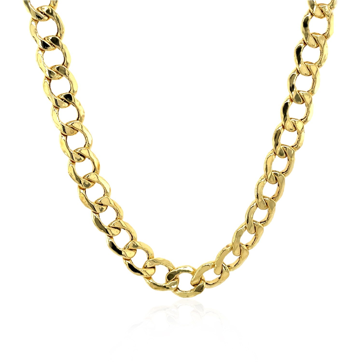 14k Yellow Gold Solid Curb Chain (6.20 mm)