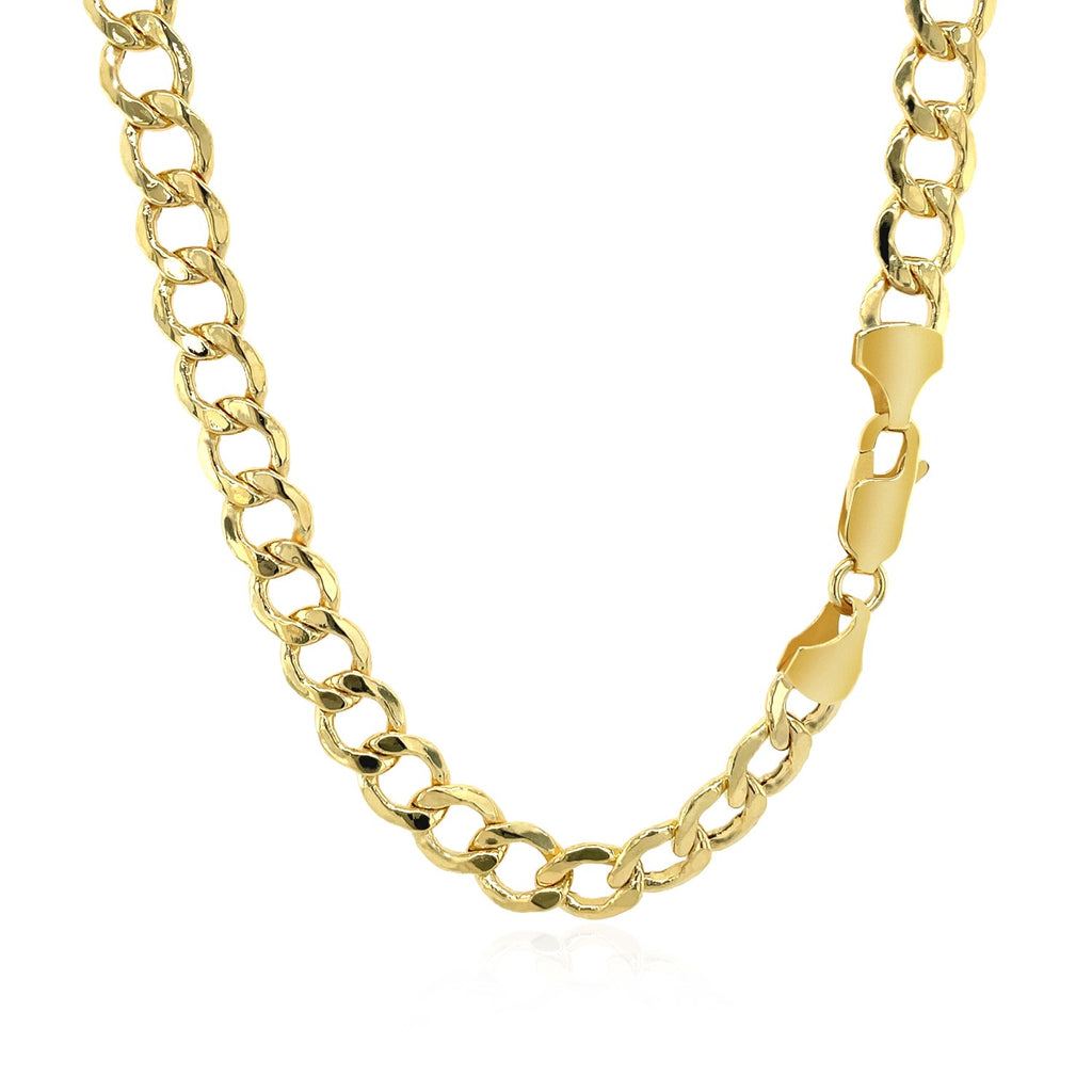 14k Yellow Gold Solid Curb Chain (6.20 mm)