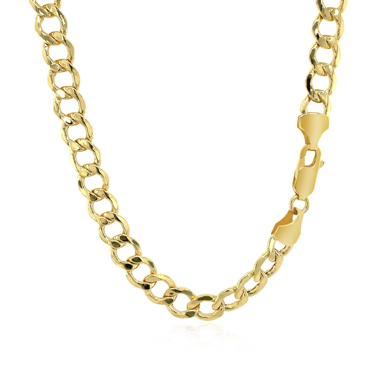 14k Yellow Gold Solid Curb Chain (6.20 mm)