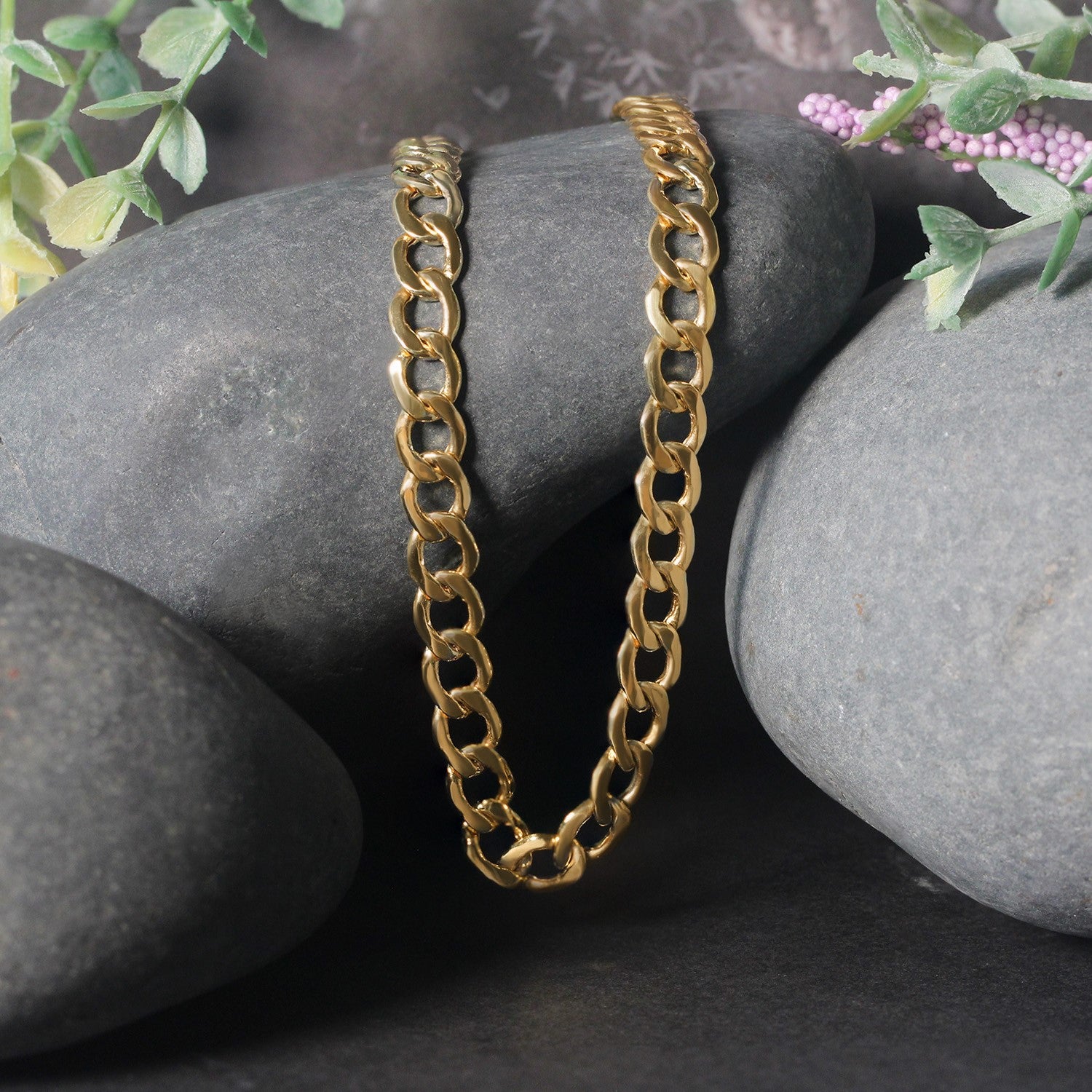 14k Yellow Gold Solid Curb Chain (6.20 mm)