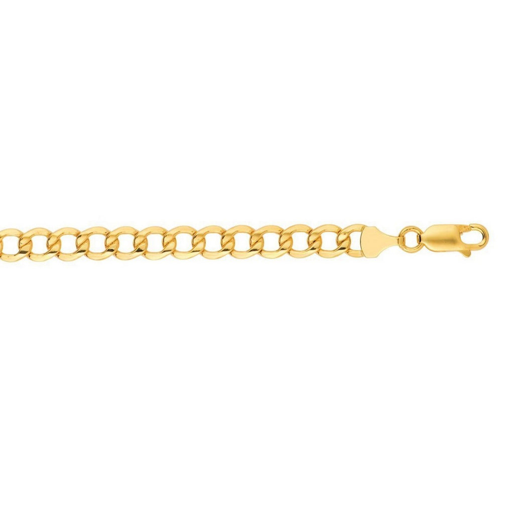 14k Yellow Gold Solid Curb Chain (6.20 mm)