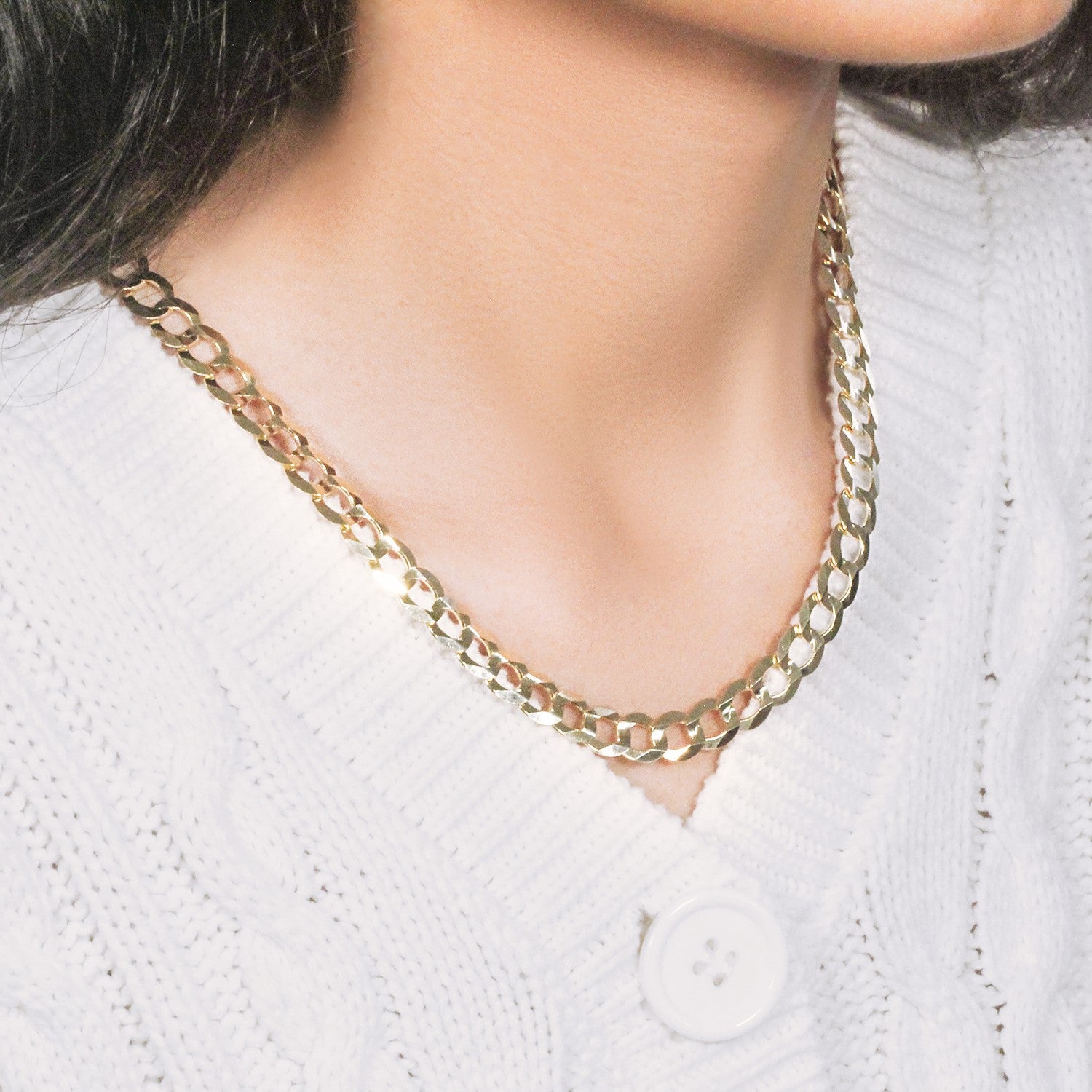 10k Yellow Gold Curb Chain (8.20 mm)