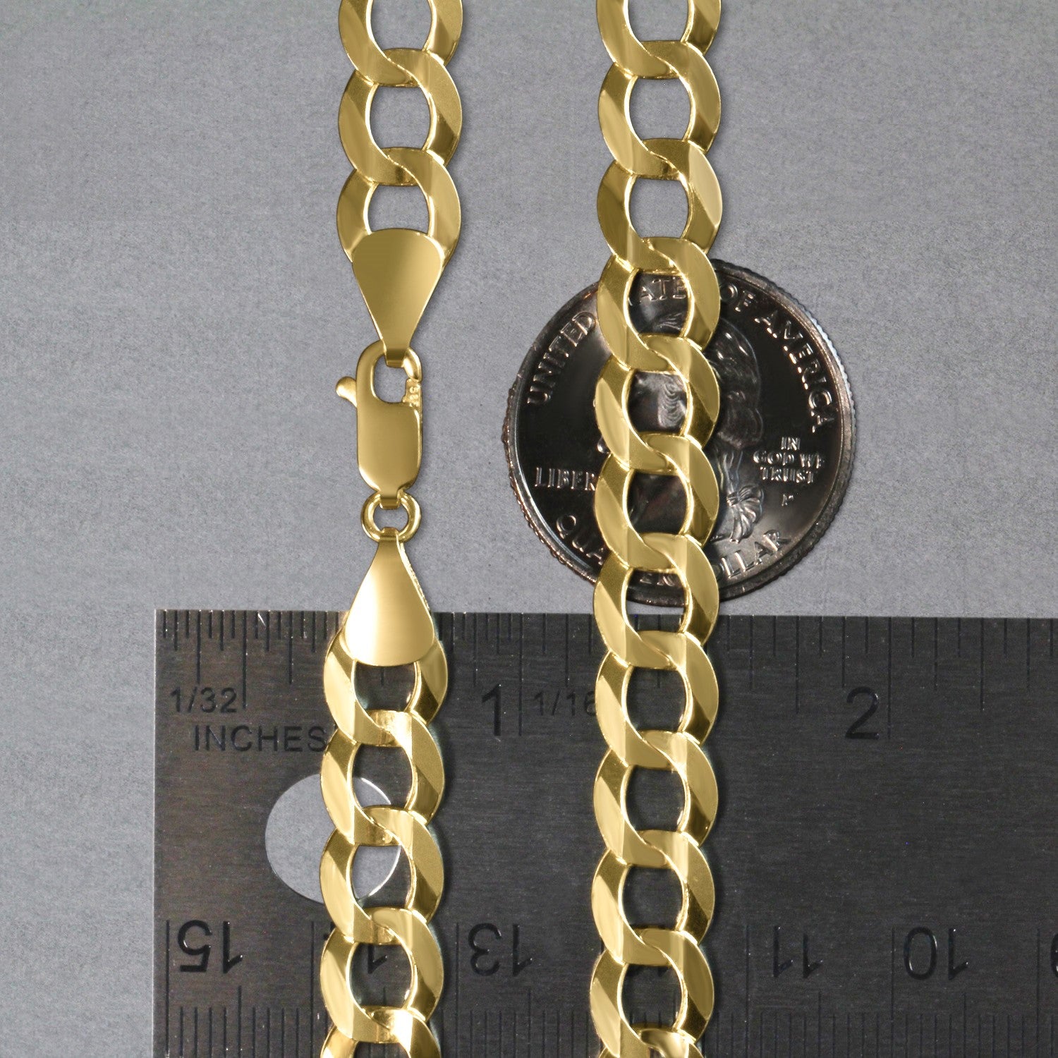10k Yellow Gold Curb Chain (8.20 mm)