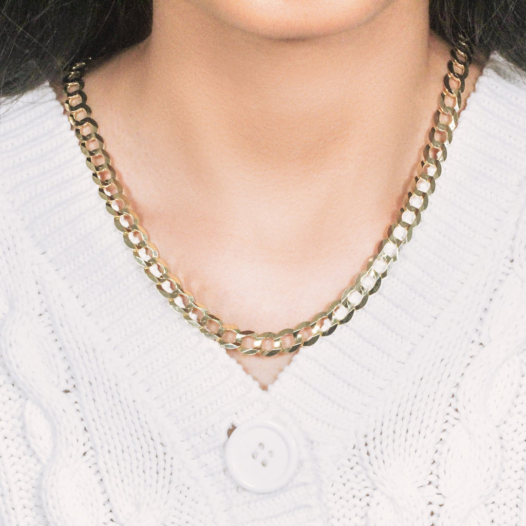 10k Yellow Gold Curb Chain (8.20 mm)
