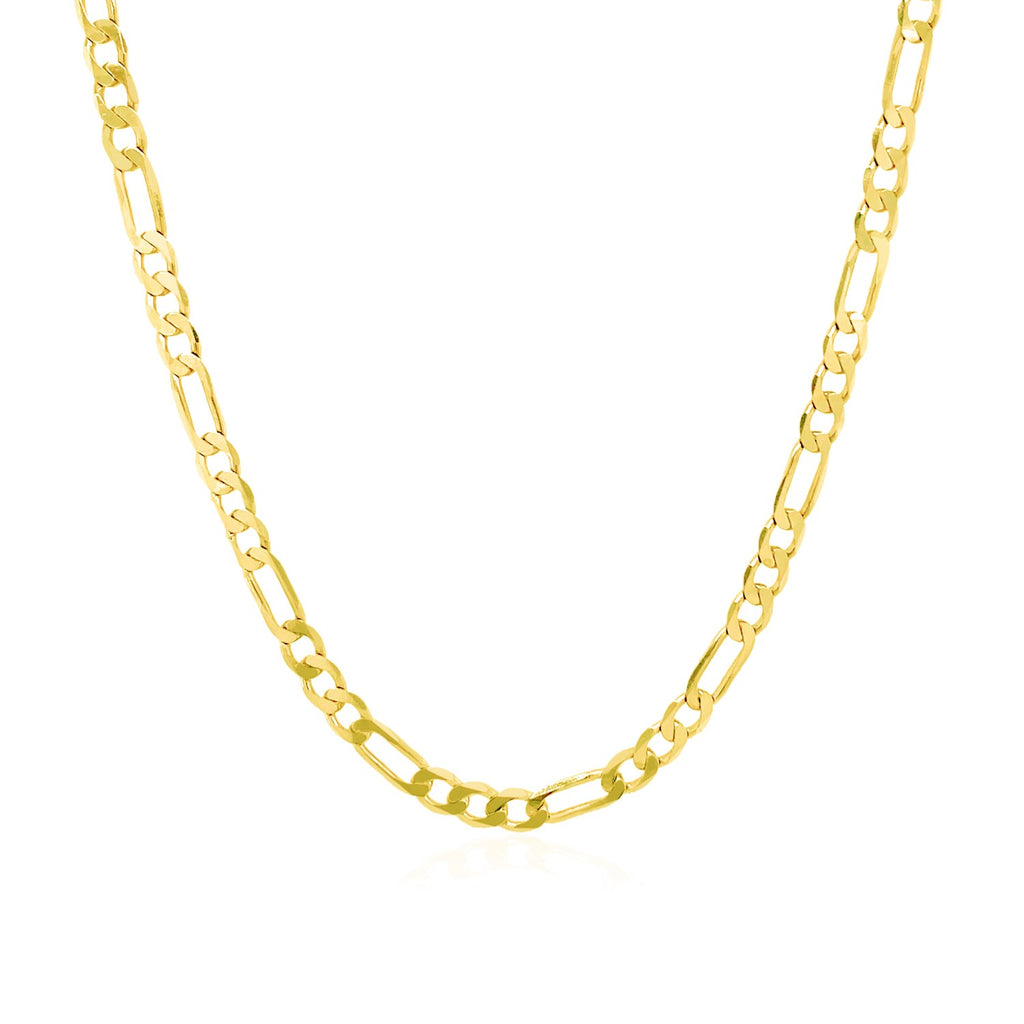 14K Yellow Gold Solid Figaro Chain – 3.00mm, Solid Gold