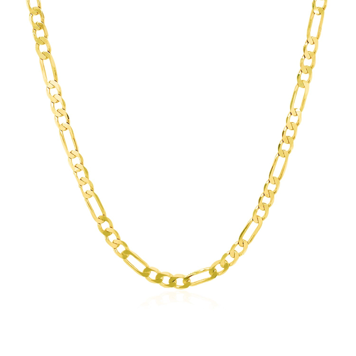 14K Yellow Gold Solid Figaro Chain – 3.00mm, Solid Gold