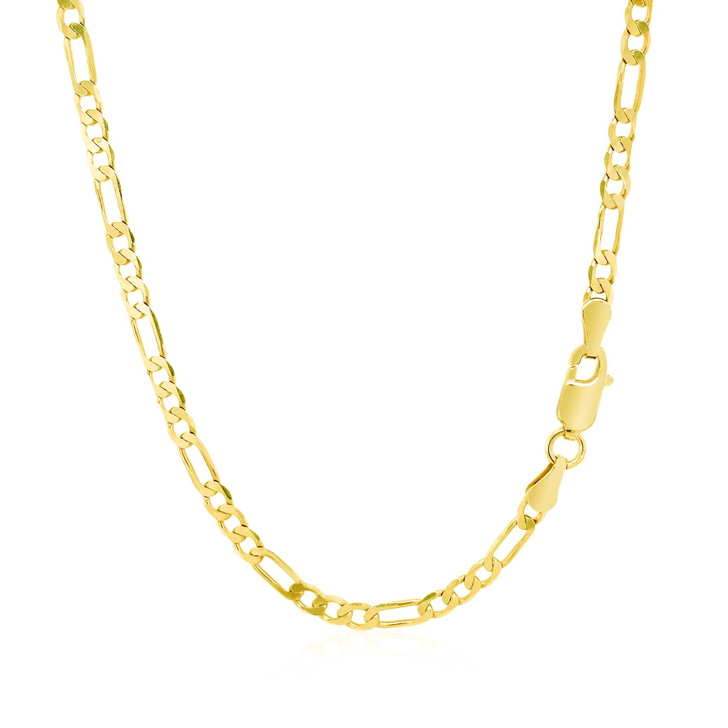 14K Yellow Gold Solid Figaro Chain – 3.00mm, Solid Gold
