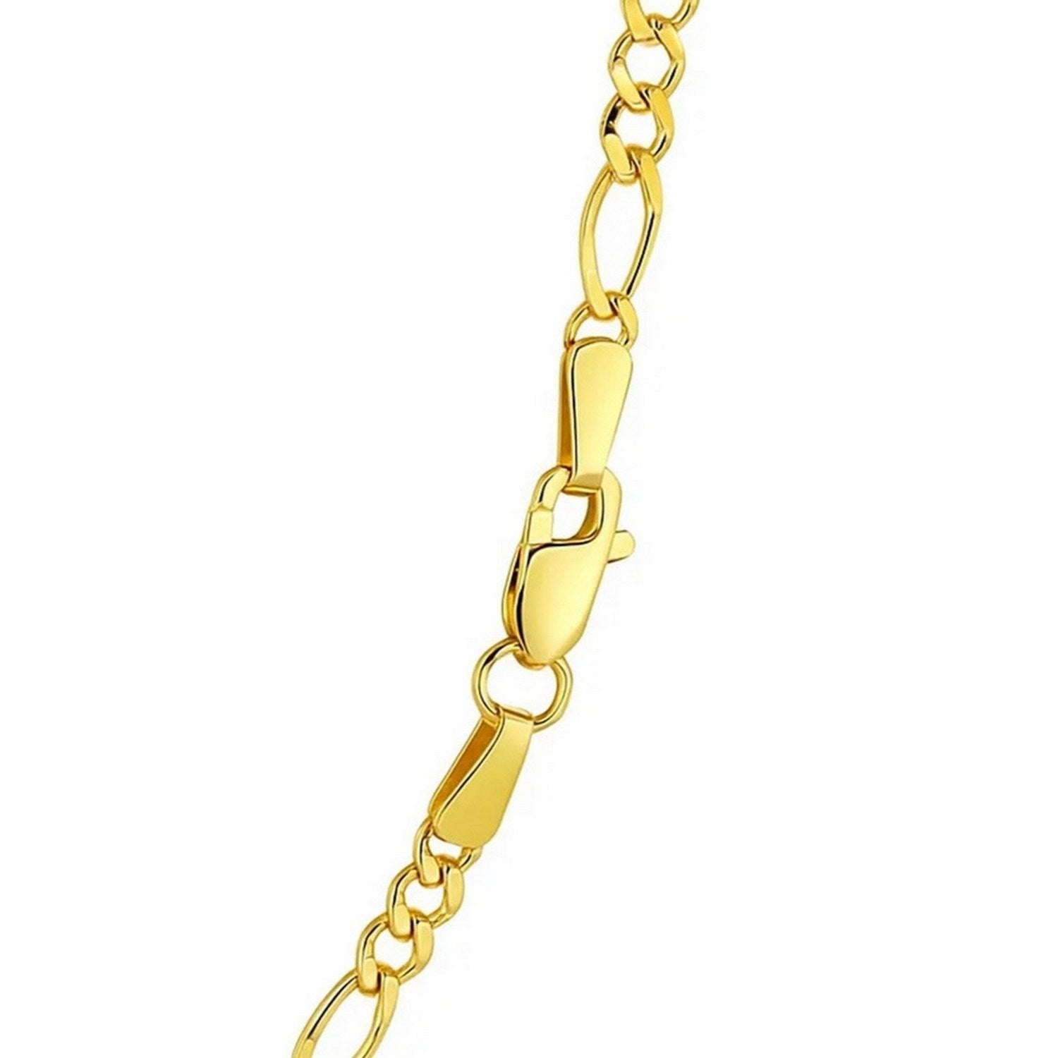 14K Yellow Gold Solid Figaro Chain – 3.00mm, Solid Gold