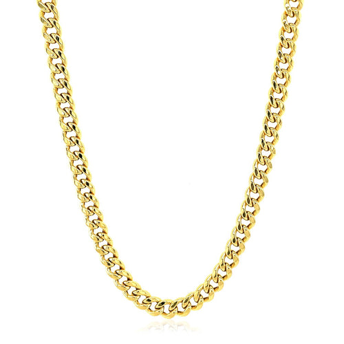 10K Yellow Gold Semi Solid Miami Cuban Chain Necklace (4.50mm) – True Pure Gold