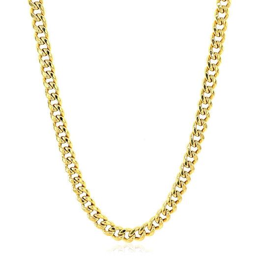10K Yellow Gold Semi Solid Miami Cuban Chain Necklace (4.50mm) – True Pure Gold