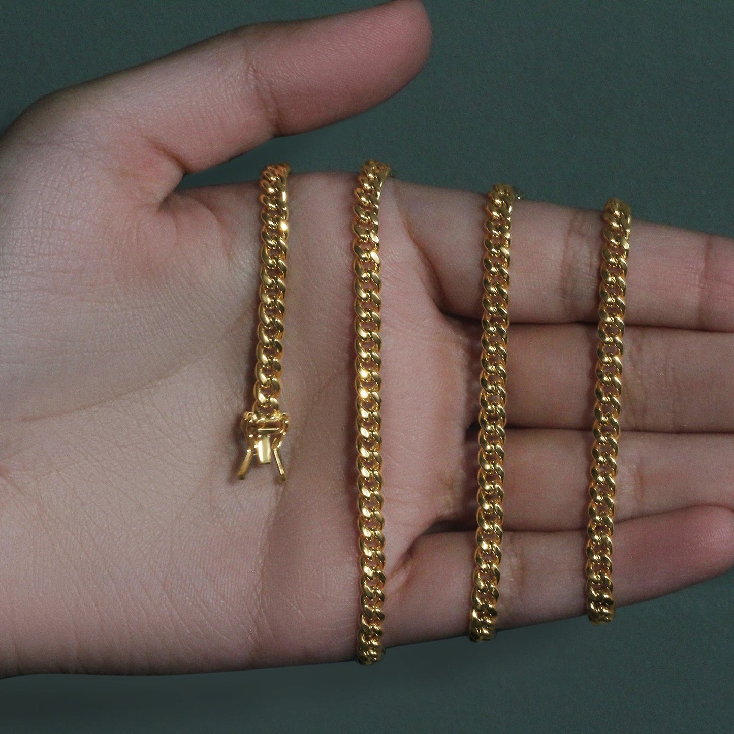 10K Yellow Gold Semi Solid Miami Cuban Chain Necklace (4.50mm) – True Pure Gold