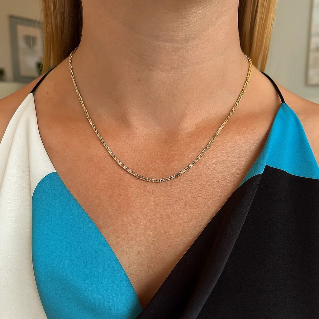 14K Yellow Gold Franco Chain Necklace (0.90mm)