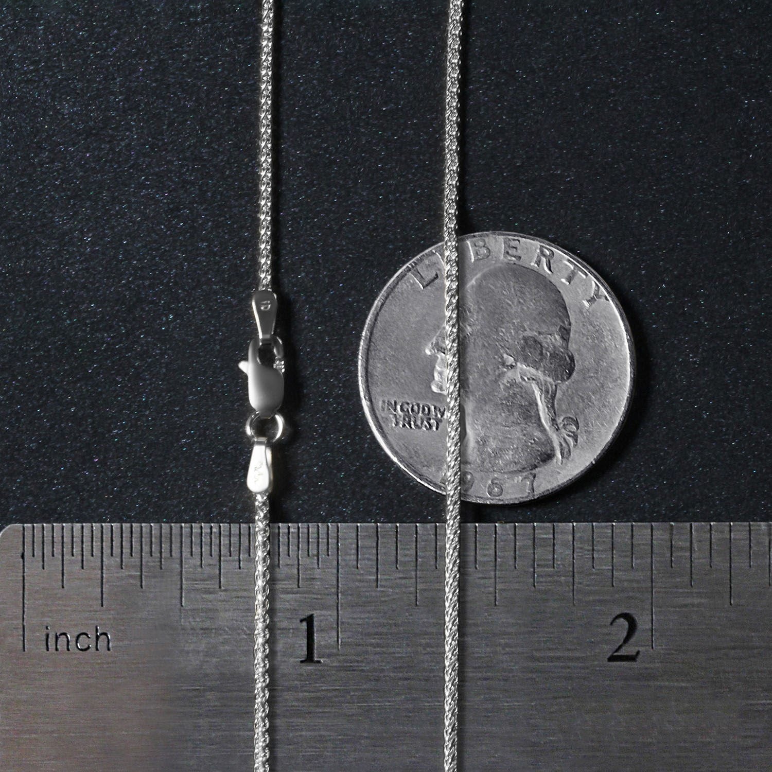 14K White Gold Round Wheat Chain – 1.20mm, Solid Gold