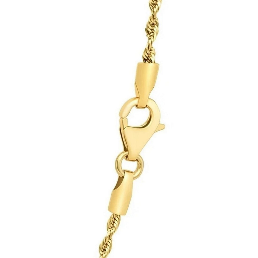 14K Yellow Gold Solid Diamond Cut Rope Chain Necklace (2.50mm)