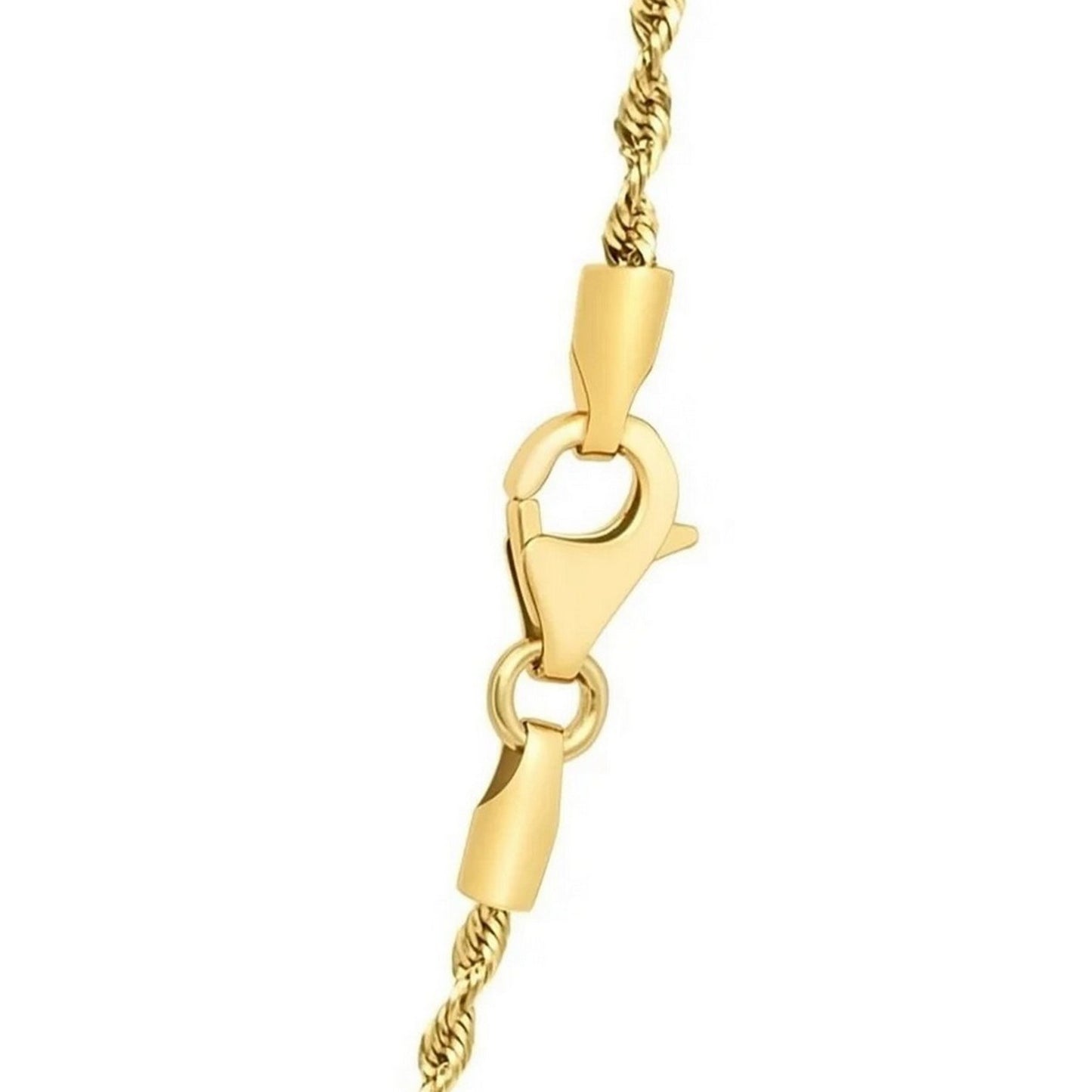 14K Yellow Gold Solid Diamond Cut Rope Chain Necklace (2.50mm)