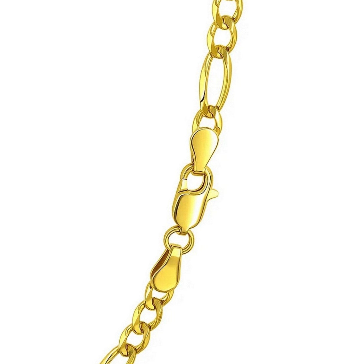 14K Yellow Gold Solid Figaro Chain – 6.00mm, Solid Gold