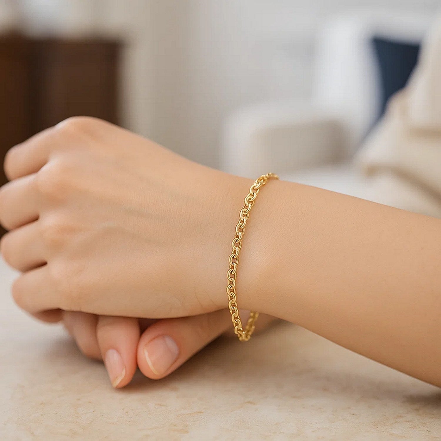 14K Yellow Gold Rolo Bracelet (2.50mm)