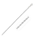 14K White Gold Solid Diamond Cut Rope Bracelet (2.50mm)