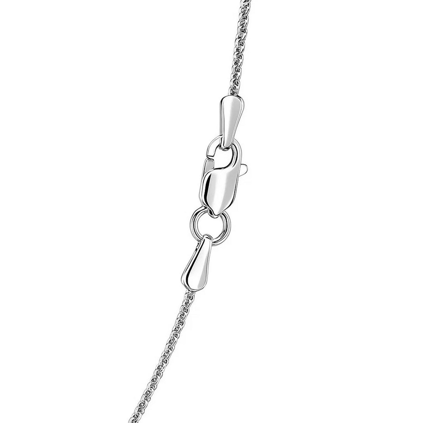 14K White Gold Diamond Cut Round Wheat Chain Necklace (1.00 mm)