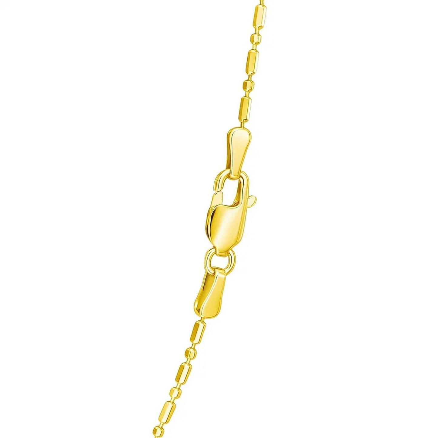 14k Yellow Gold Diamond-Cut Alternating Bead Chain (1.10 mm)
