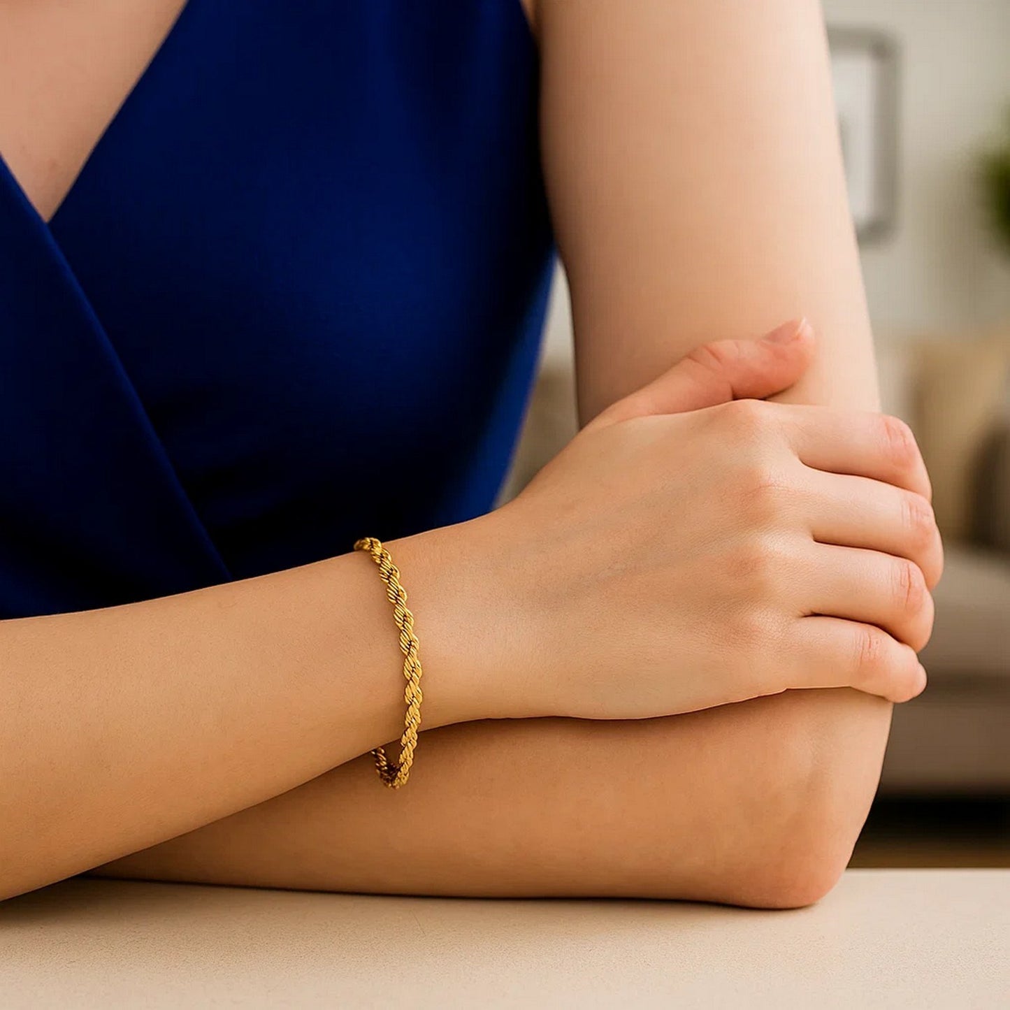 14K Yellow Gold Solid Diamond Cut Rope Bracelet (3.00mm)