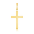 14K Yellow Gold Small Polished Flat Cross Pendant