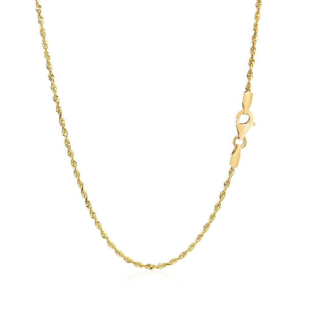 10K Yellow Gold Solid Diamond Cut Rope Chain (1.60mm)