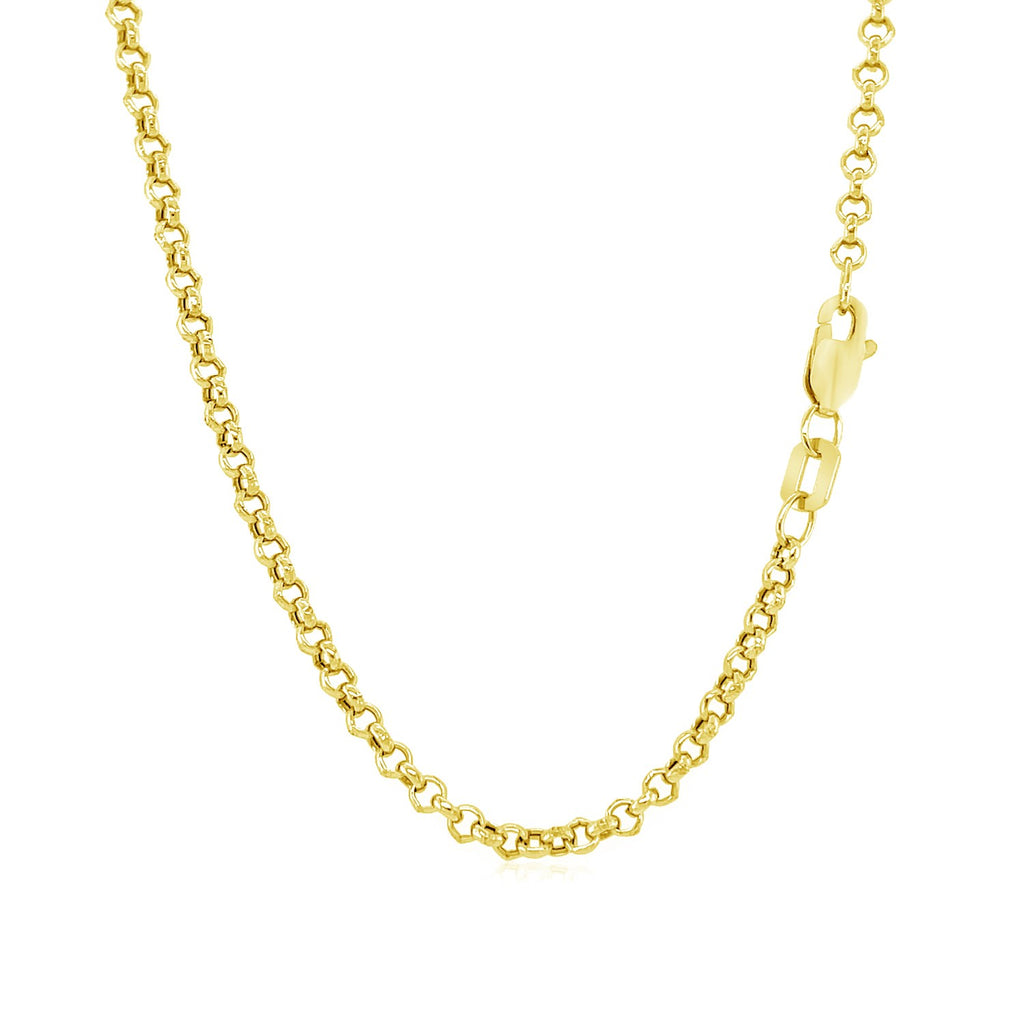 10K Yellow Gold Rolo Chain – 2.40mm, Solid Gold