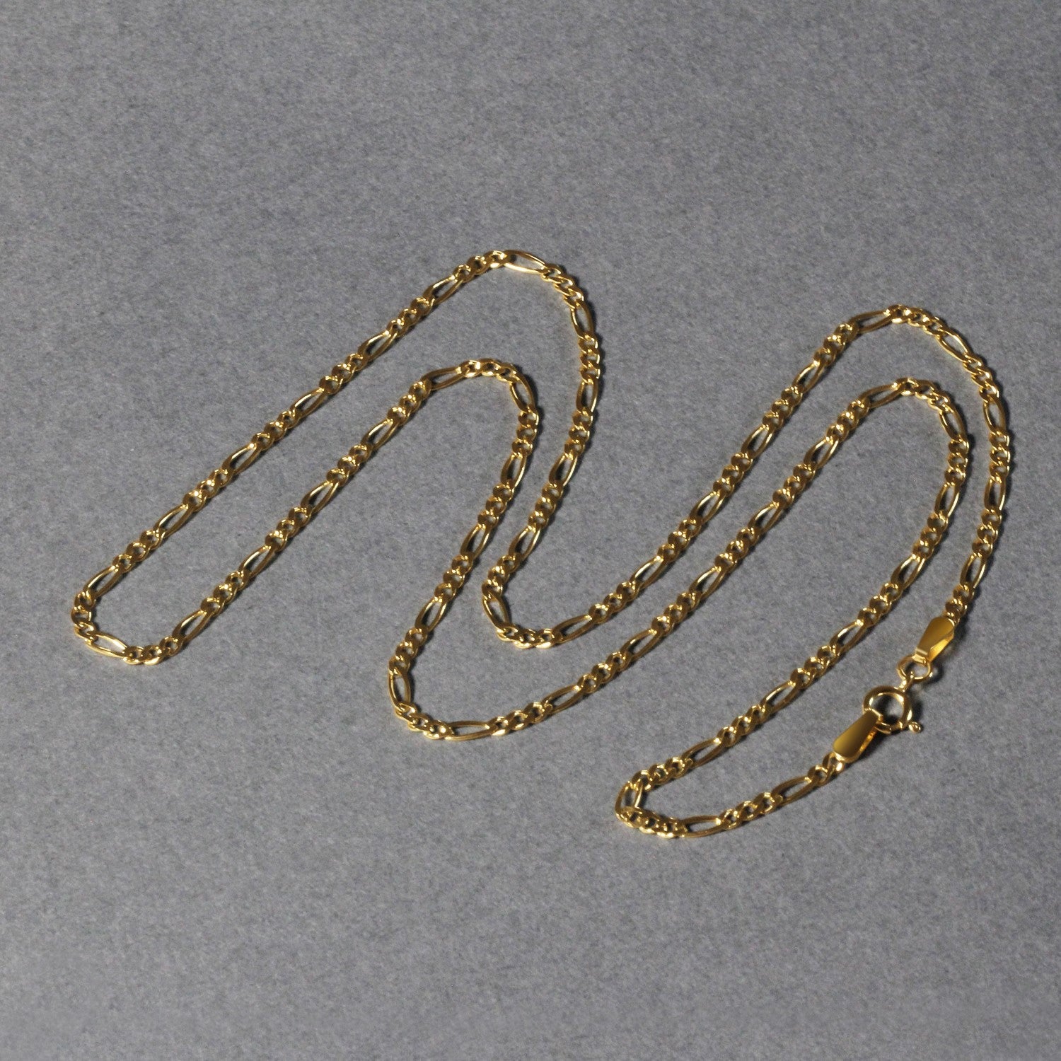 14K Yellow Gold Solid Figaro Chain – 1.90mm, Solid Gold