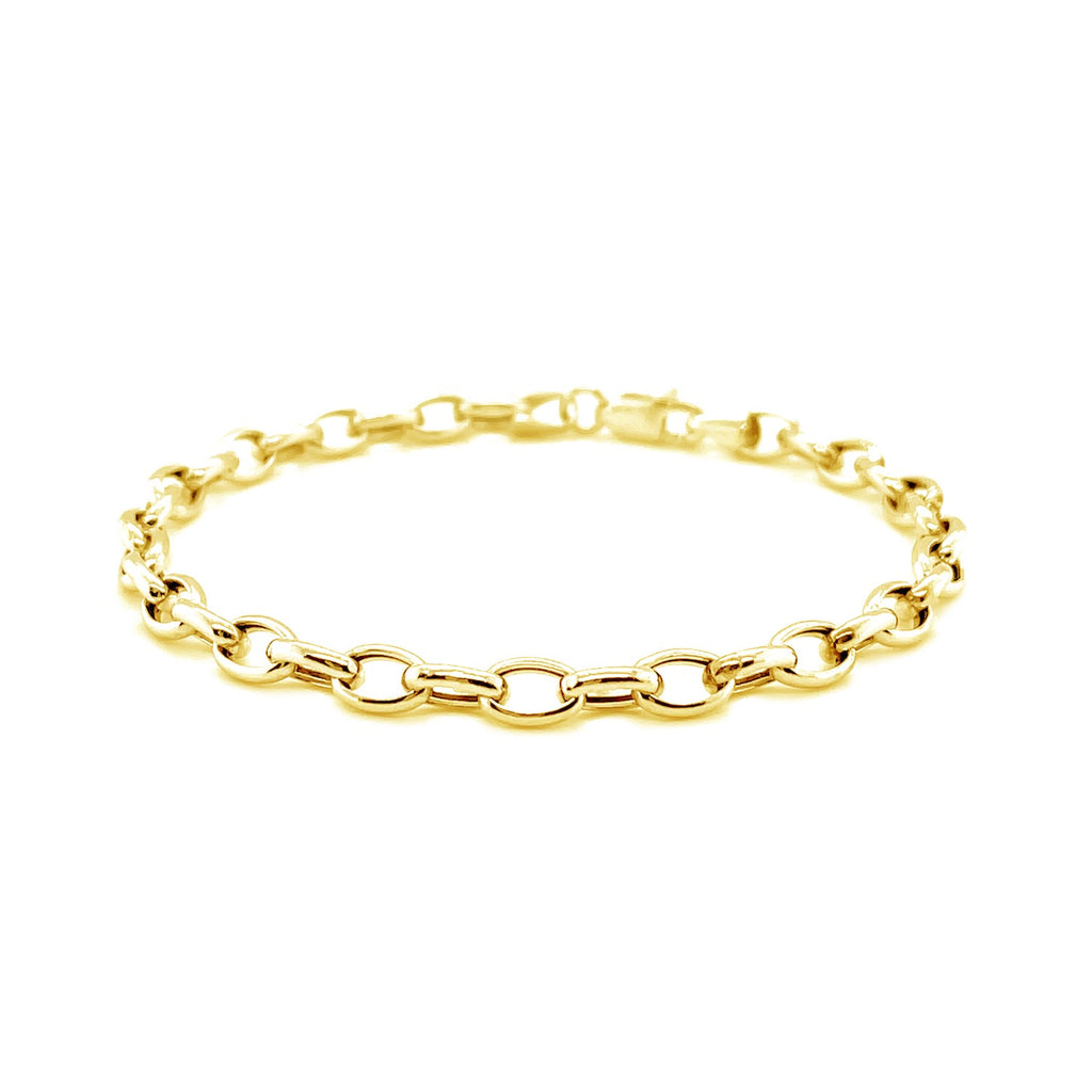 14K Yellow Gold Oval Rolo Bracelet (4.60mm)