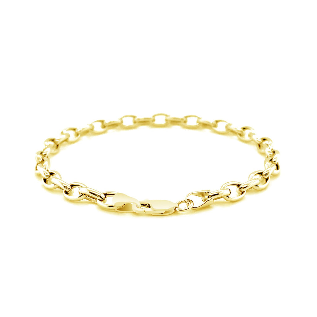 14K Yellow Gold Oval Rolo Bracelet (4.60mm)