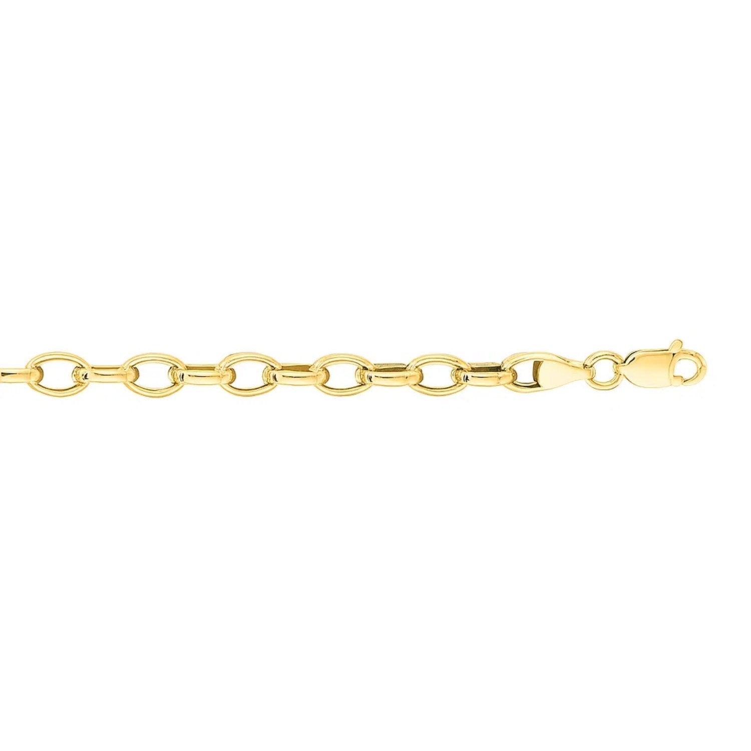 14K Yellow Gold Oval Rolo Bracelet (4.60mm)