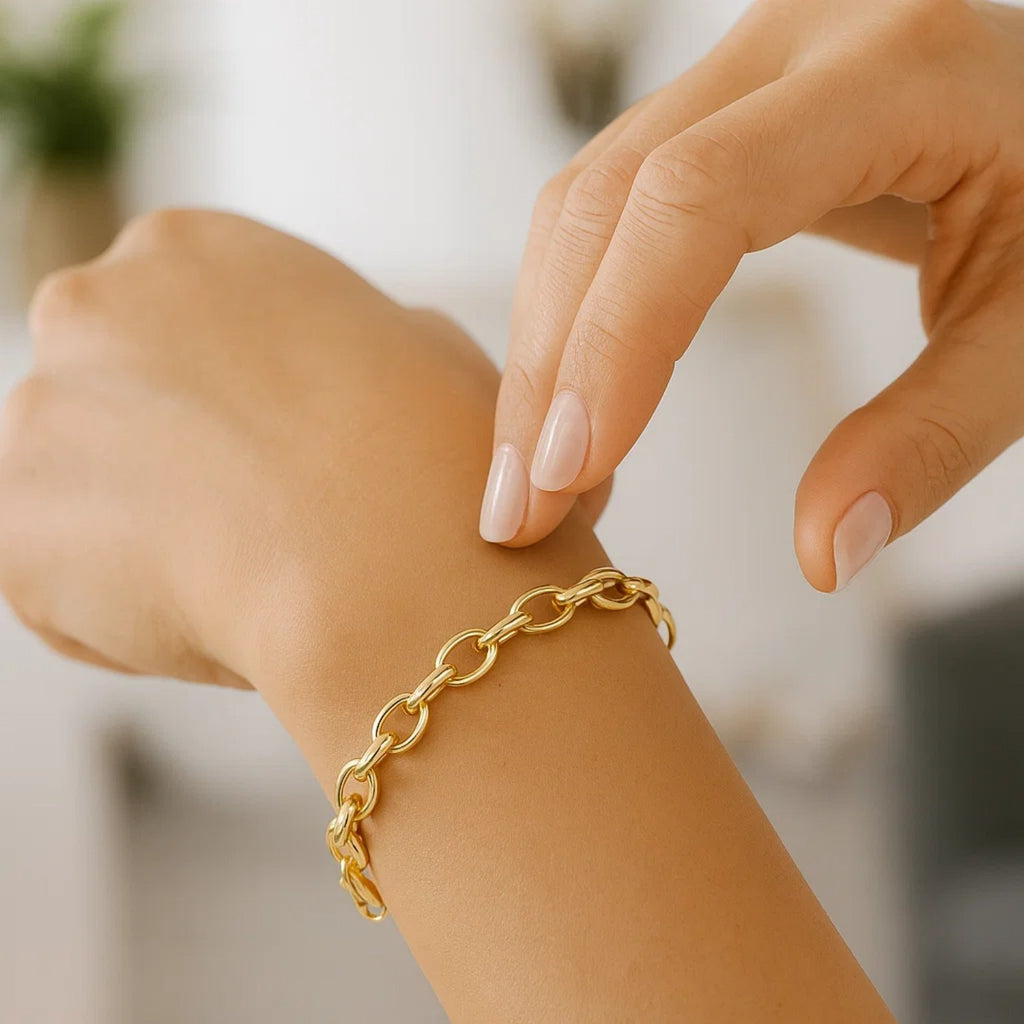 14K Yellow Gold Oval Rolo Bracelet (4.60mm)
