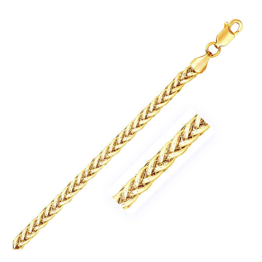 14K Yellow Gold Lightweight Wheat Chain Necklace (3.20 mm)