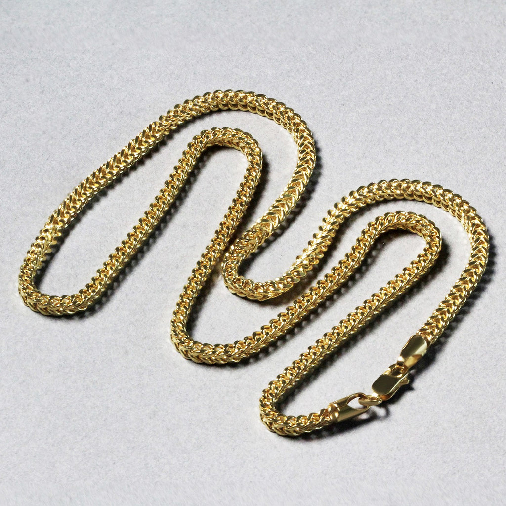 14K Yellow Gold Lightweight Wheat Chain – 3.20mm, Solid Gold