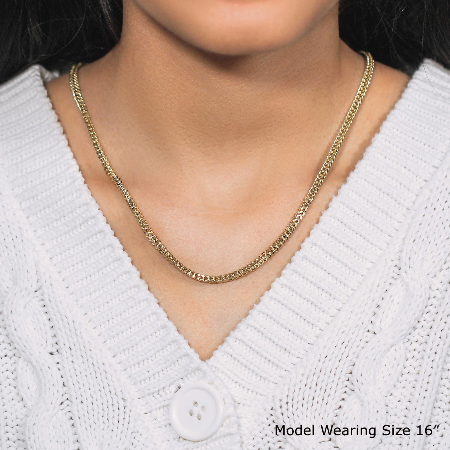 14K Yellow Gold Lightweight Wheat Chain Necklace (3.20 mm)